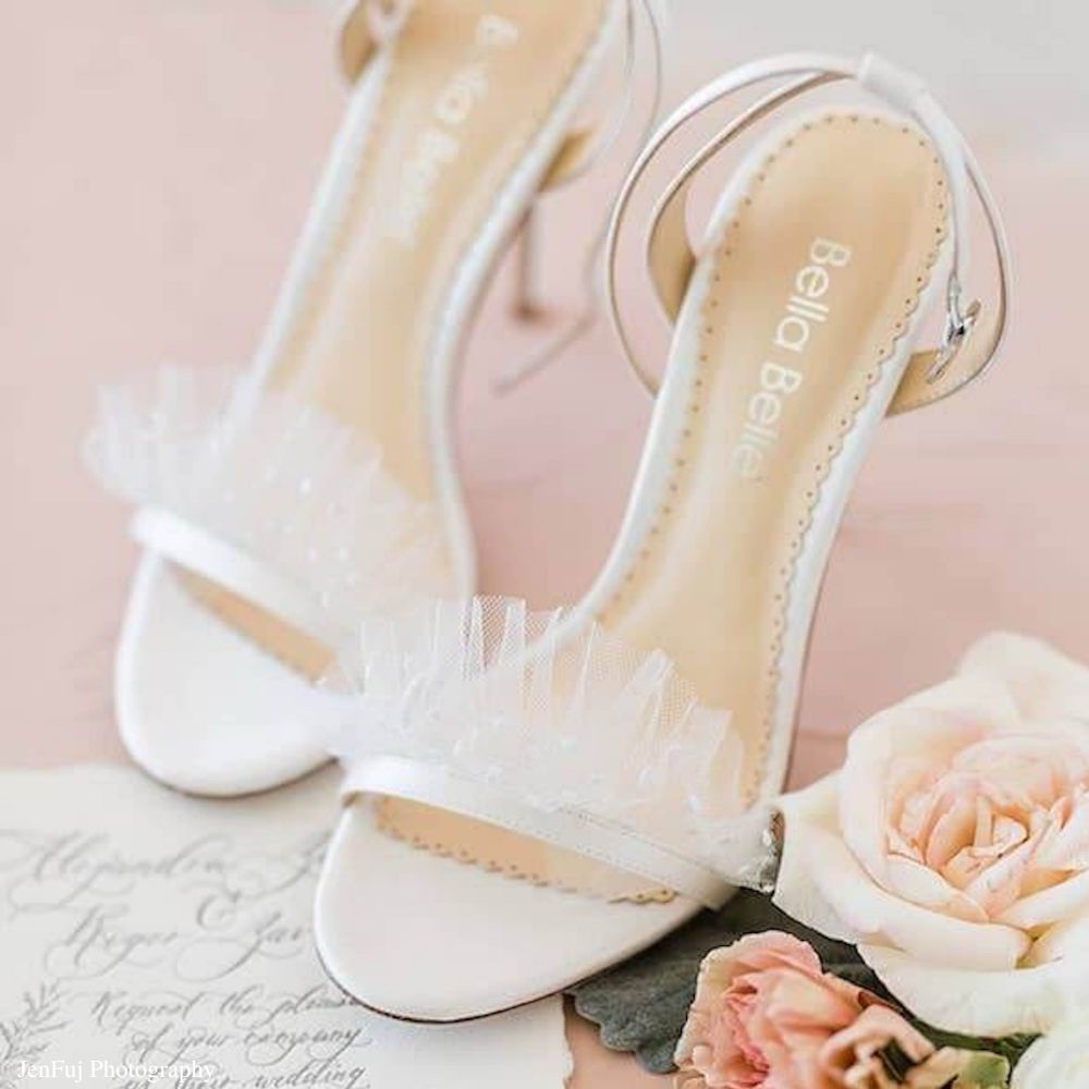 Bella Belle Bridget  - Polka Dot Pleated Tulle Heels